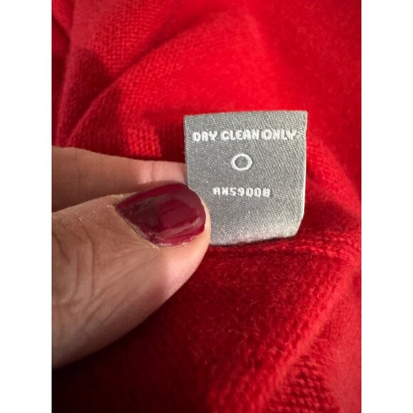 Neiman Marcus Cashmere Collection Red Open Front Long Cardigan Sweater Luxury - Picture 7 of 9